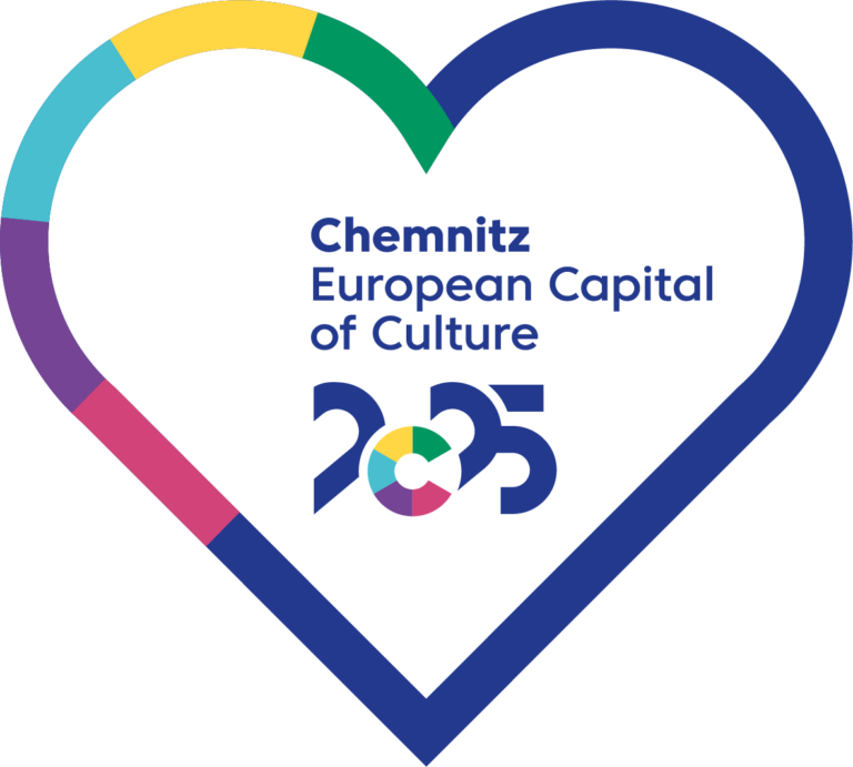 Logo ve tvaru srdce Chemnitz Evropské hlavní město kultury 2025